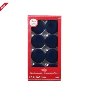 Ashland 8pc Sapphire Blue Flocked Ornaments